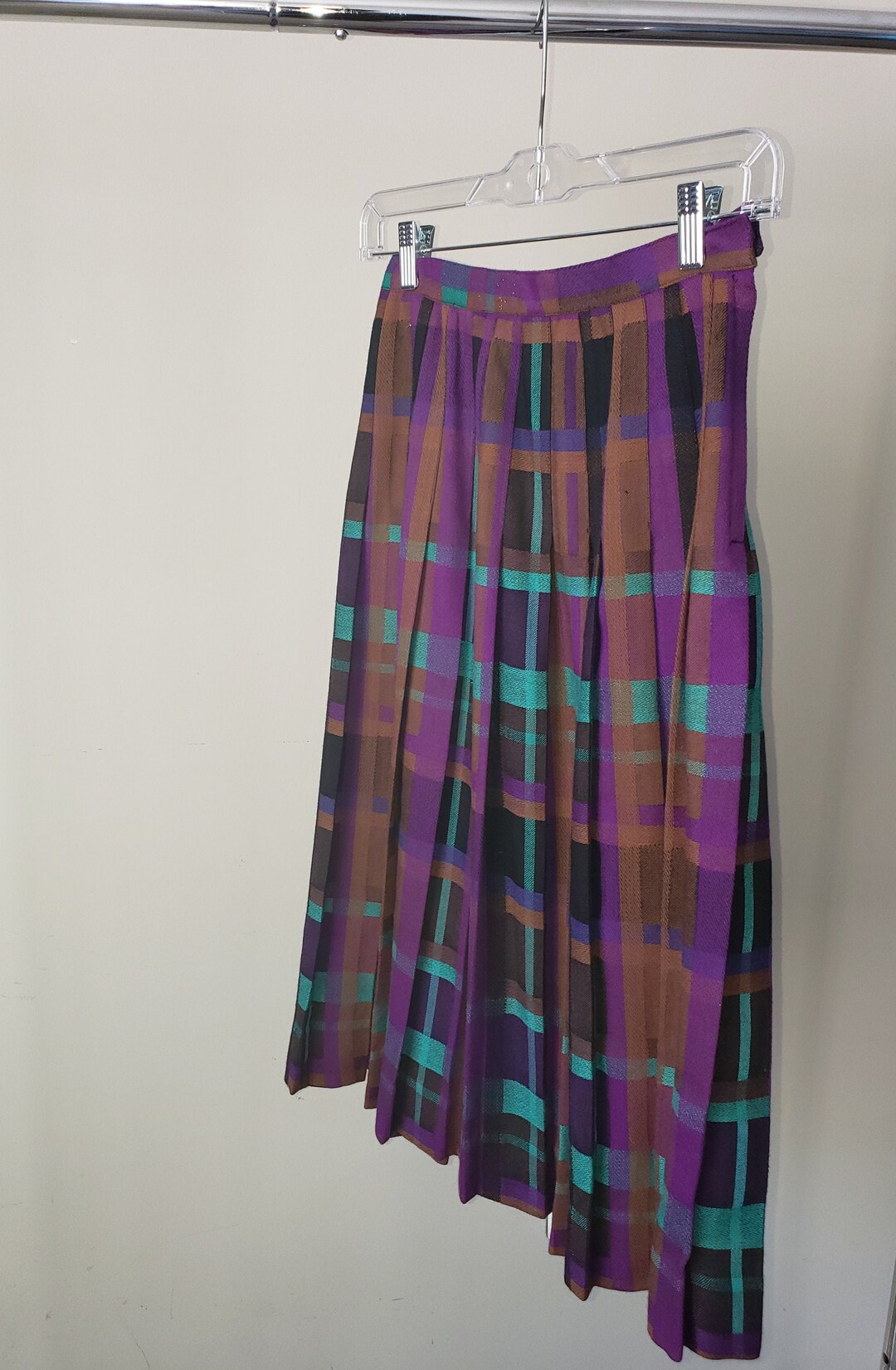 Vintage Christian Dior Plaid Pleated Skirt - Etsy