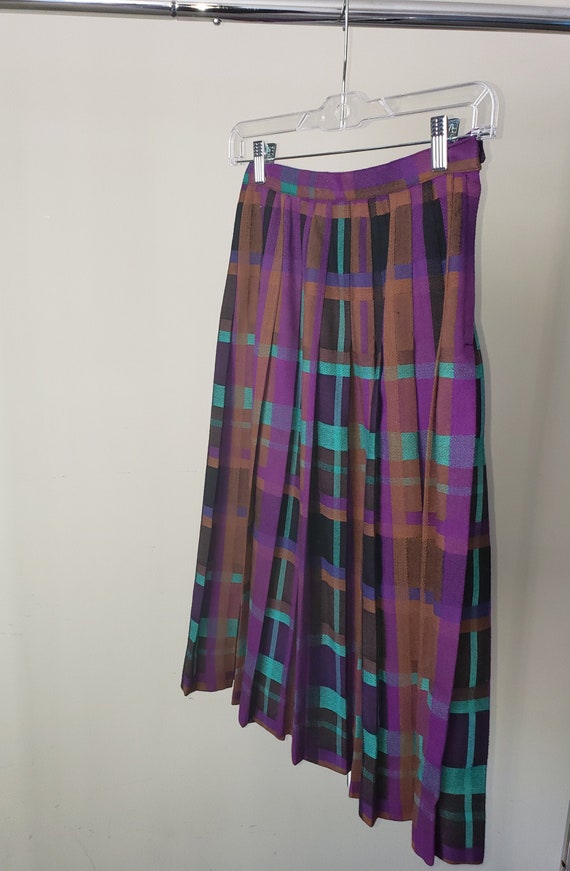 Vintage Christian Dior Plaid Pleated Skirt - image 1