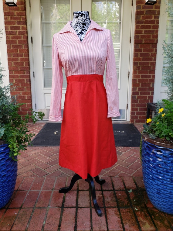 Vintage Red and White Dress