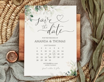 Save The Date Calendar, Save The Date Template With Photo, Save The Date Cards, Save The Dates, Save The Date Postcard, Digital Download