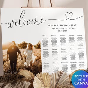 Wedding Seating Chart Template, Wedding Seating Chart Board, Printable Wedding Seating Chart Sign, Table Seating Chart, Seating Plan, Custom