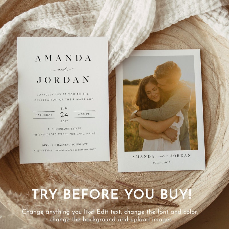 Wedding Invitation Template Etsy