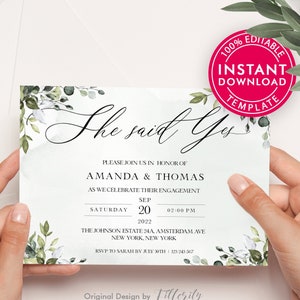 Engagement invitations, Engagement Invites, Engagement Invitations Printable, Engagement Invitation Template, Invitation Instant Download