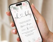 Baby Shower Invitation Digital, Electronic Invitation Template, Baby Shower Evite, iPhone Invitation, Smartphone Digital Invite, Ecard
