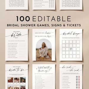 Bridal Shower Games Instant Download, Printable Bridal Shower Games, Bachelorette Party Games, Bridal Party Games, Bridal Bingo, Guess Dress