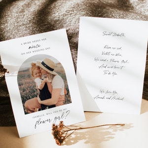 Blumenmädchen Vorschlag Karte, Willst du mein Blumenmädchen sein, druckbare Blumenmädchen Vorschlag Karte mit Foto, Hochzeit Card Template