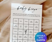 Baby Bingo Game - 30 Prefilled Printable Baby Shower Bingo Cards, Baby Shower Games, Editable Baby Bingo Template Instant Download | BB1