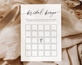 Bridal Bingo Game, Bridal Shower Game Template, Bridal Shower Games Instant Download, Bachelorette Party Game, Modern Printable Shower Games