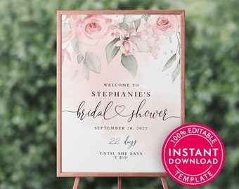 Bridal Shower Welcome Sign Template, Welcome Sign Bridal Shower, Bridal Shower Welcome Sign Printable, Welcome Sign Digital Download