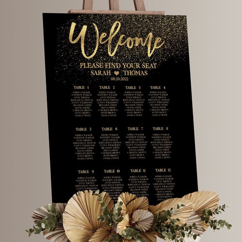 black-and-gold-seating-table-chart-template-gold-glitter-etsy-canada