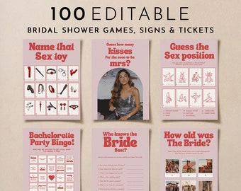 Pink & Red Bachelorette Party Games Bundle, Hen Party Games, Bachelorette Weekend Games, Bridal Party Games, Bachelorette Games Download
