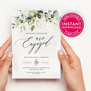 Engagement invitations, Engagement Invites, Engagement Invitations Printable, Engagement Invitation Template, Invitation Instant Download