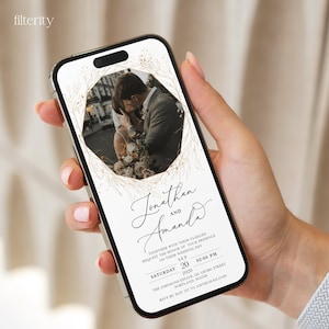 Invito a nozze digitale, modello di invito elettronico, cartolina elettronica di matrimonio, invito per iPhone, invito per smartphone, invito digitale, Evite