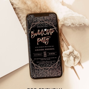 Electronic Bachelorette Invitation, Bachelorette Party Invitation Template Download, Rose Gold Bachelorette Invite, Bachelorette Party Evite