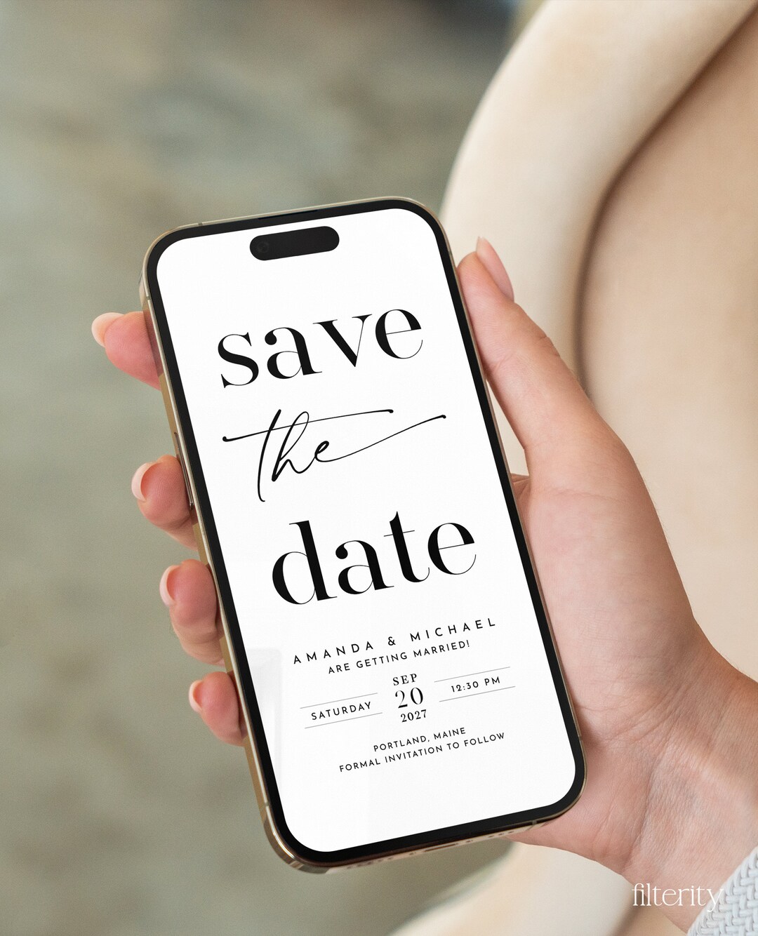 Electronic Save the Date Template, Digital Save the Date Template ...