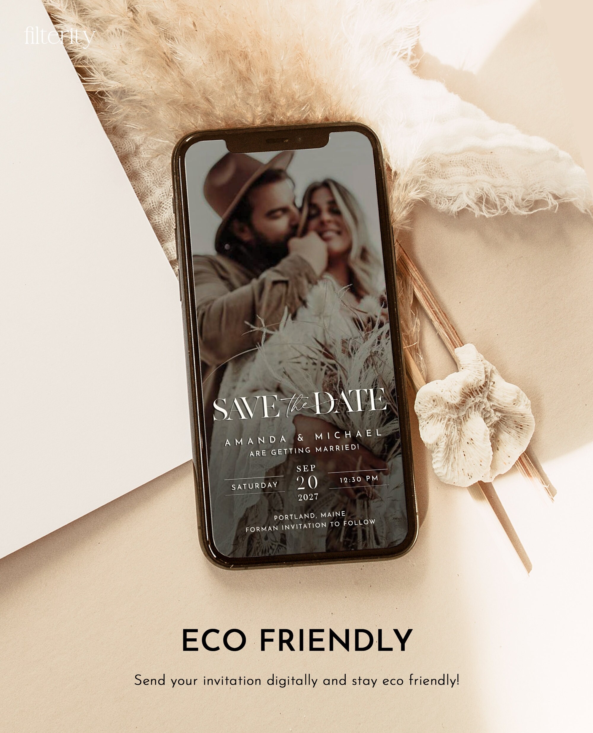 Electronic Save the Date Template With Photo Save the Date - Etsy