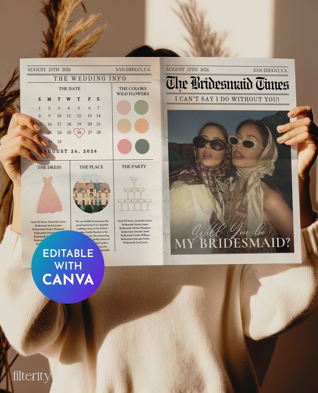 will-you-be-my-bridesmaid-newspaper-template-bridesmaid-proposal