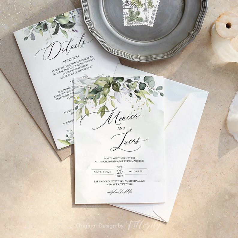Printable Wedding Invitation Set Template Download Wedding - Etsy