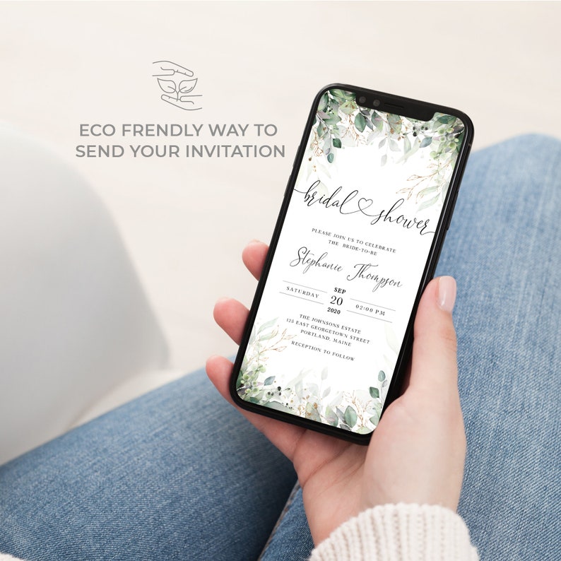 Electronic Bridal Shower Invitation Electronic Invitation Etsy