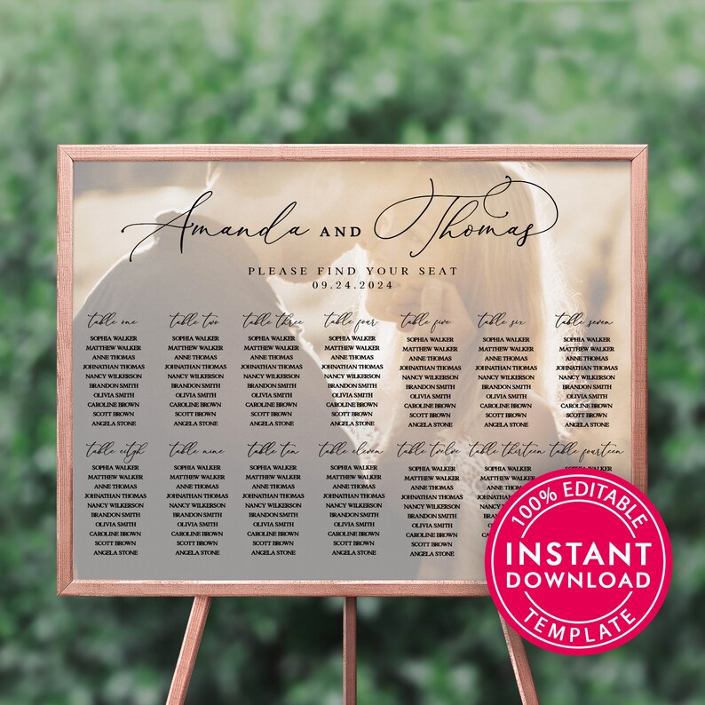 Wedding Seating Chart Template Wedding Seating Chart Board Etsy