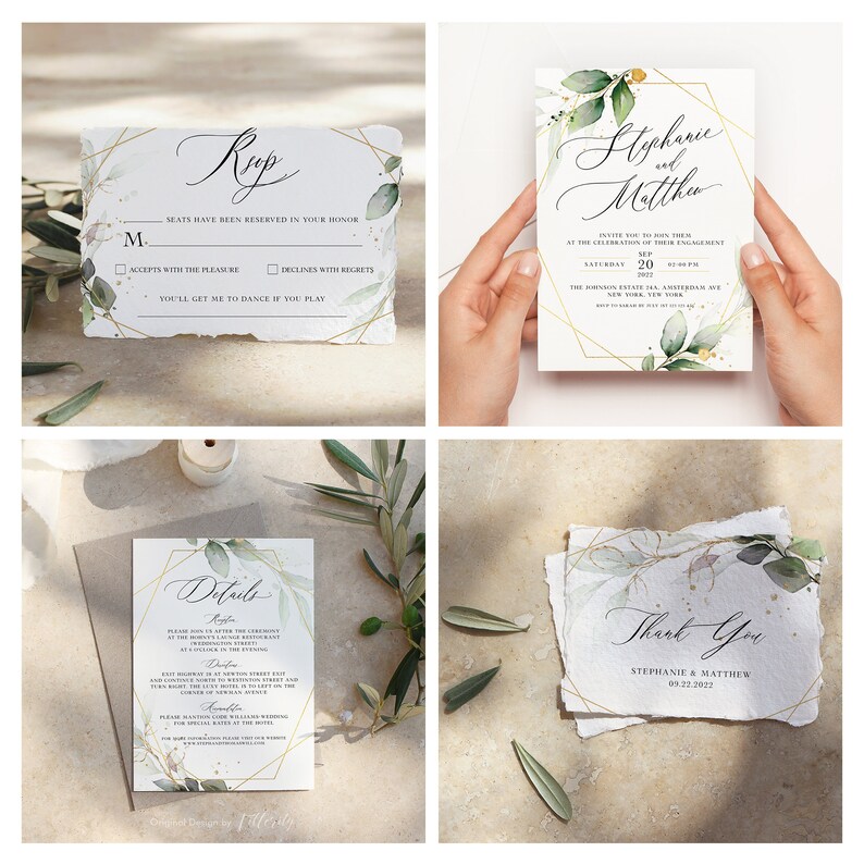 Printable Wedding Invitation Set Template Download Wedding - Etsy