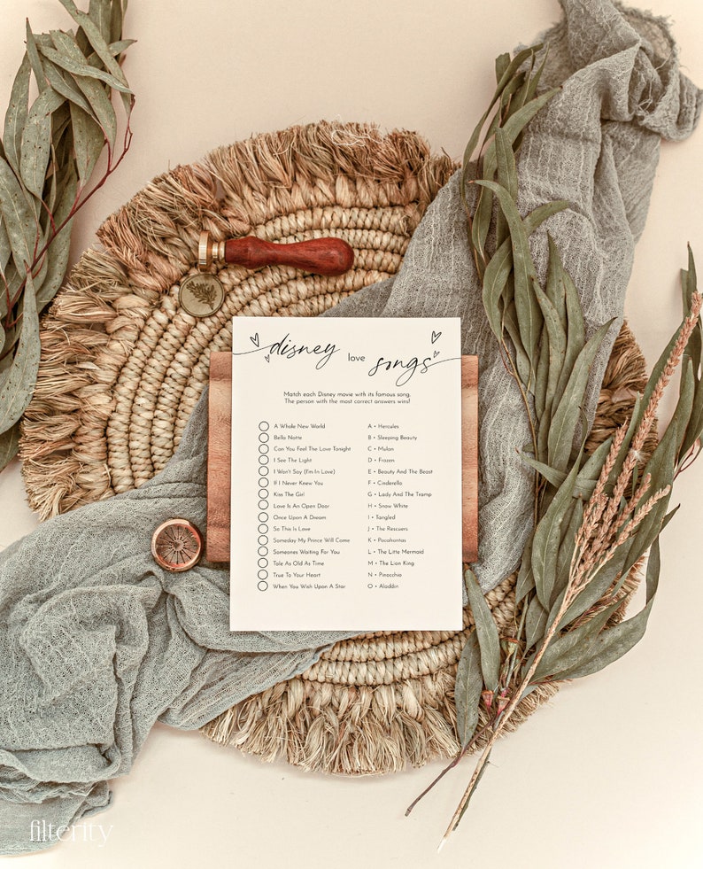 Love Songs Bridal Shower Game Printable Bachelorette Party Etsy