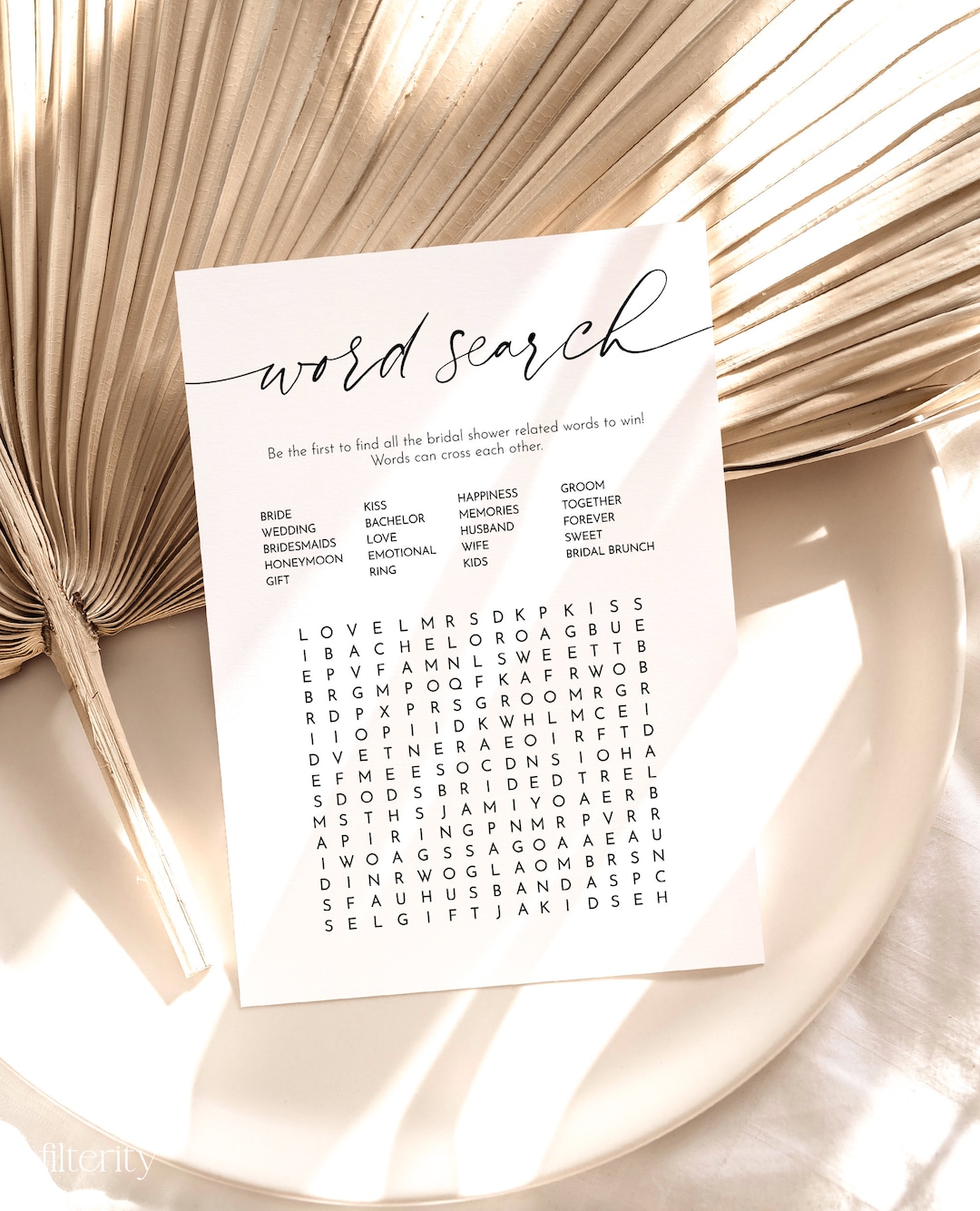 Bridal Word Search, Printable Bridal Shower Game, Bridal Shower Game ...