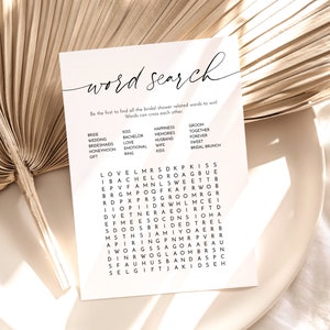 Bridal Word Search, Printable Bridal Shower Game, Bridal Shower Game Instant Download, Bridal Shower Game Template, Bachelorette Party Game