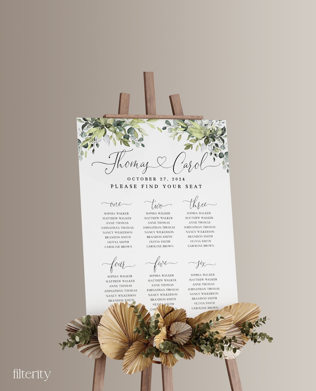 Wedding Seating Chart Template, Printable Seating Chart Wedding, Chart Sign, Chart Board, Table ...