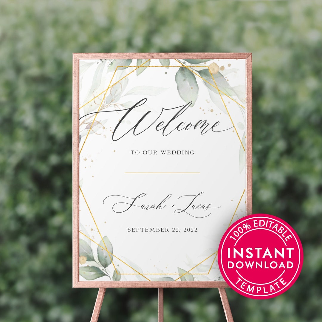 BOHO Wedding Welcome Sign Template Download Welcome Sign - Etsy