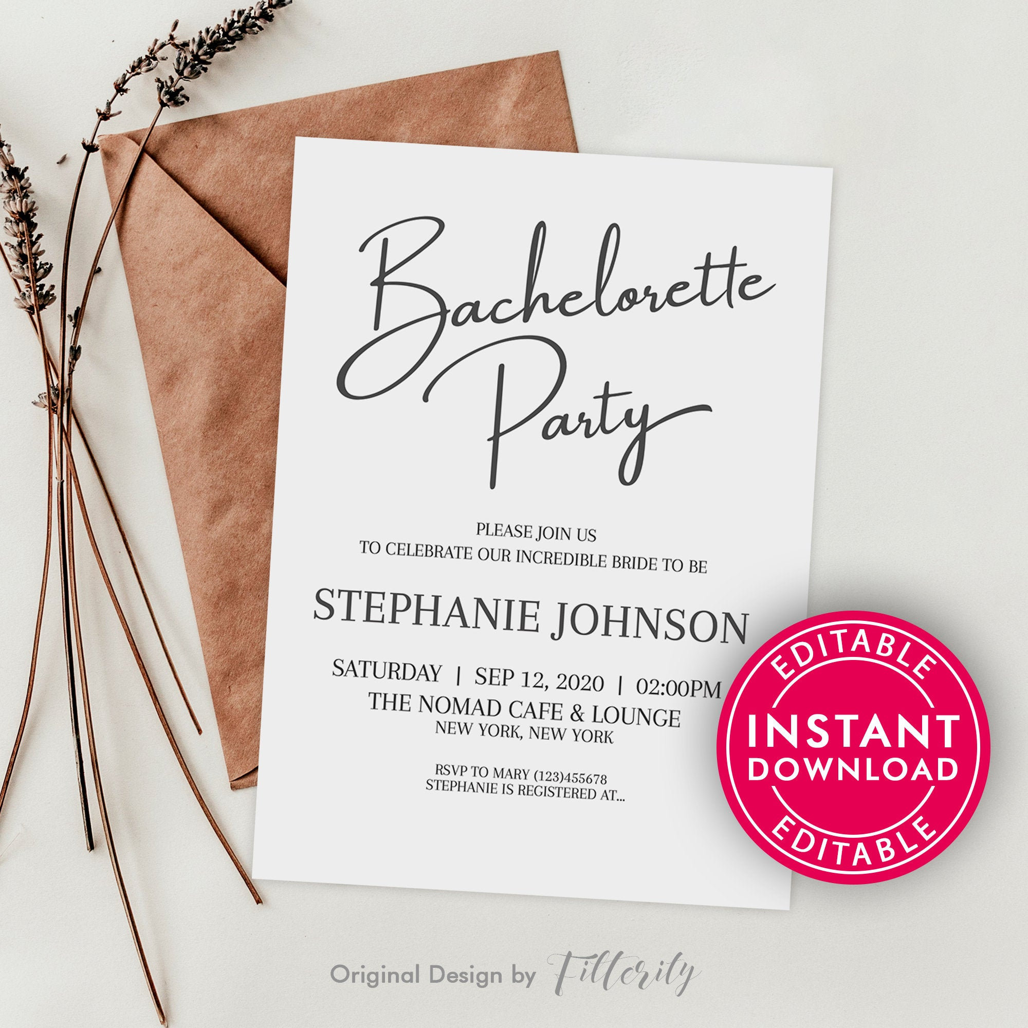 Bachelorette invitations discount