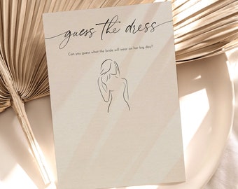 Guess The Dress Bridal Shower Game, Bridal Shower Games Instant Download, Printable Wedding Shower Game, Bachelorette Party Game