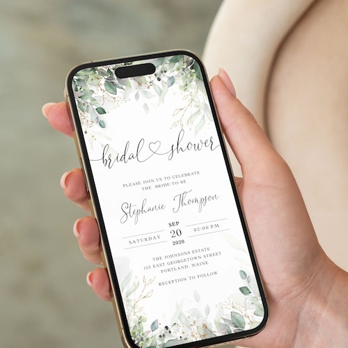 Electronic Bridal Shower Invitation Electronic Invitation Etsy