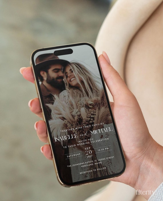 Digital Wedding Invitation Template, Electronic Wedding Invitation, Digital Wedding Invite, Wedding Invitation with Photo, Wedding Card