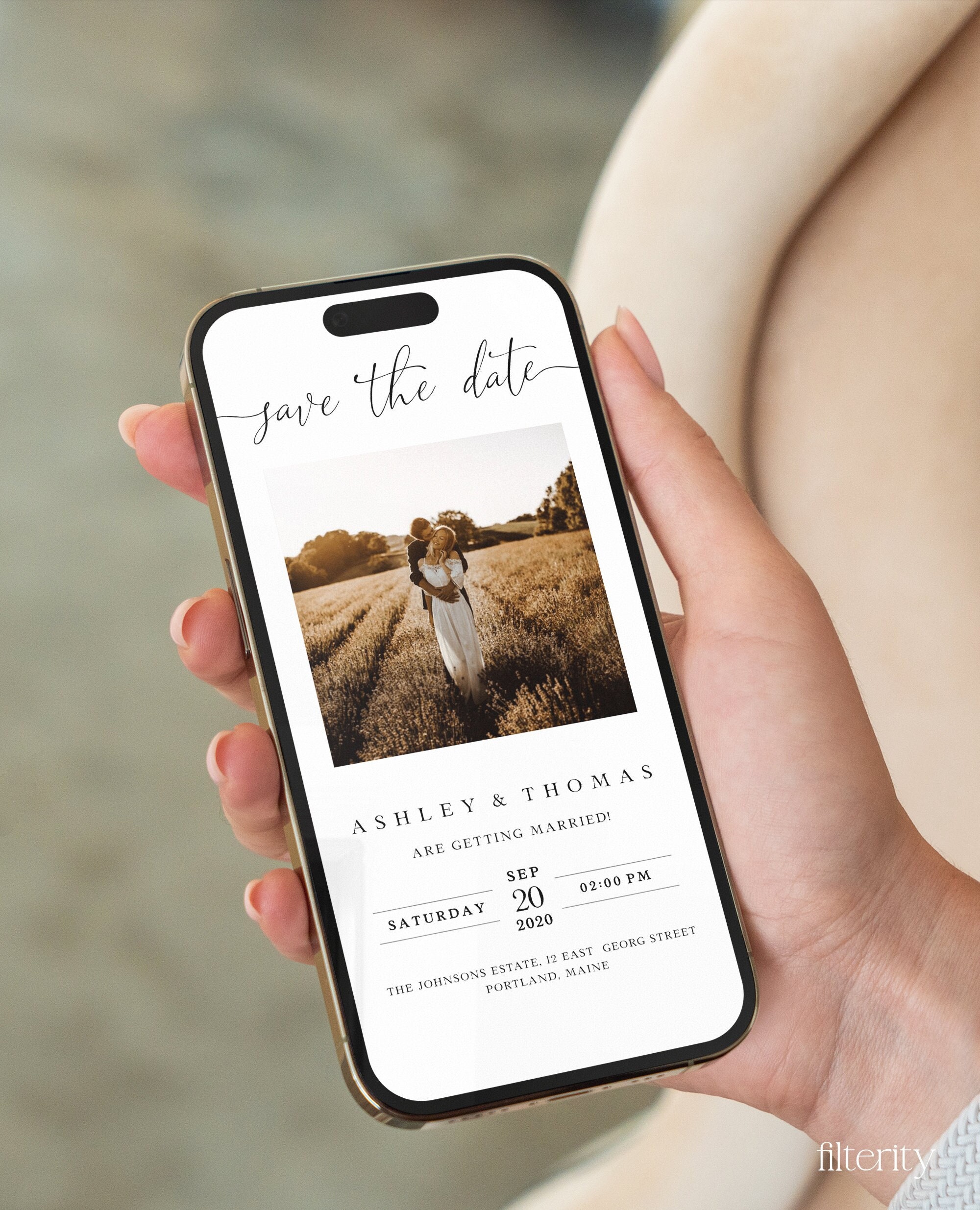 Save the Date Digital Electronic Save the Date Template Save the Date Evite Digital Invite Ecard iPhone Invitation Smartphone Invite Etsy Australia