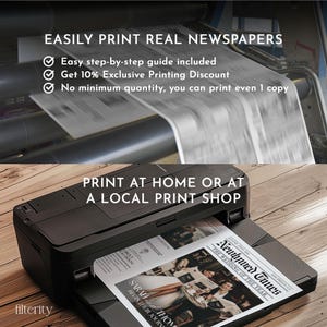 Wedding Newspaper Template with Photo, Wedding Newspaper Template, Wedding Program, Newlywed Times, Editable Newspaper Itinerary, Marriage image 9