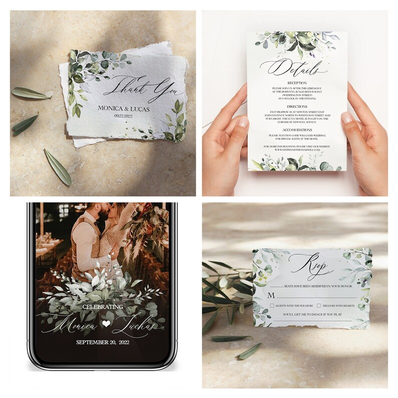 Printable Wedding Invitation Set Template Download Wedding - Etsy