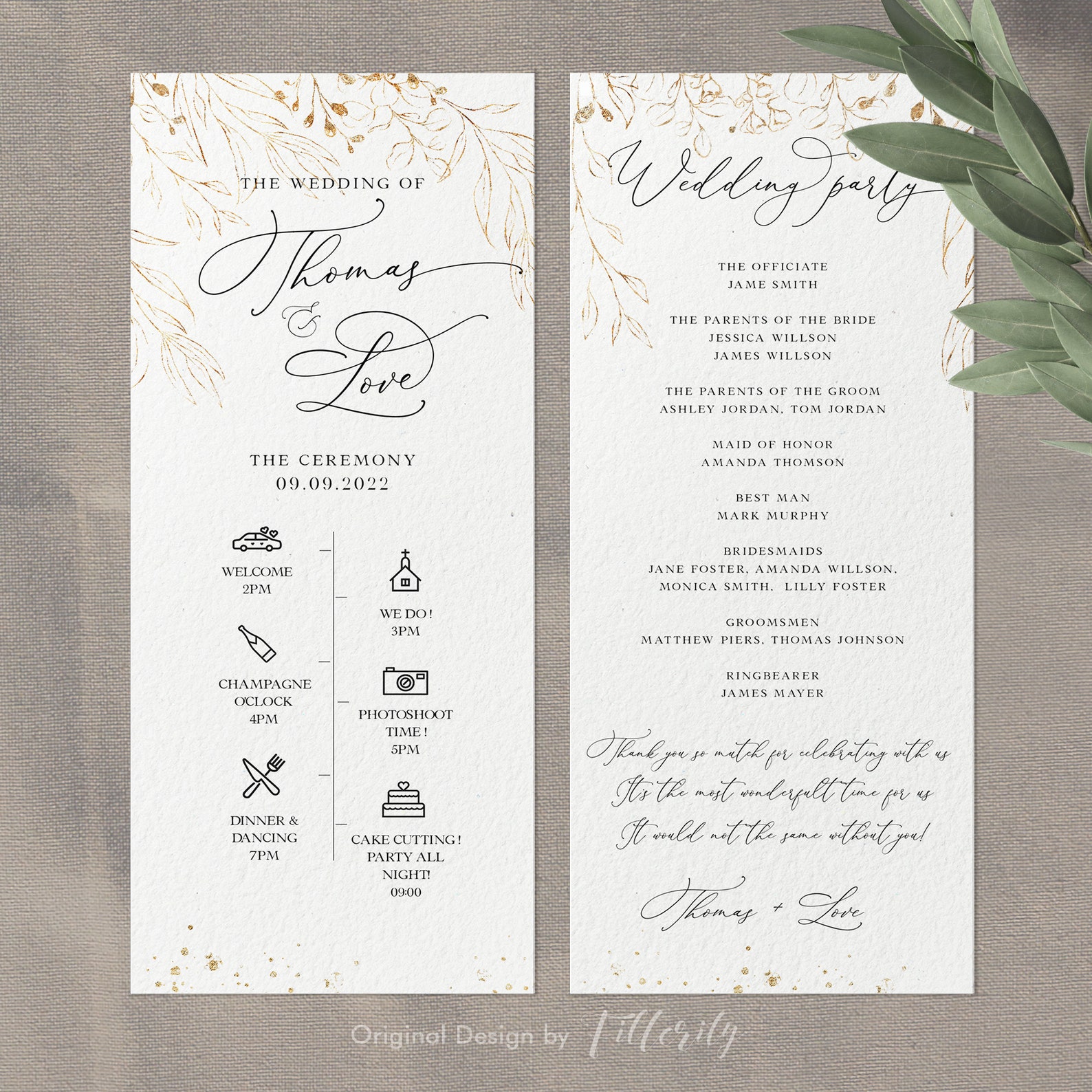 Gold Wedding Invitation Template Set Printable Download Incl. | Etsy