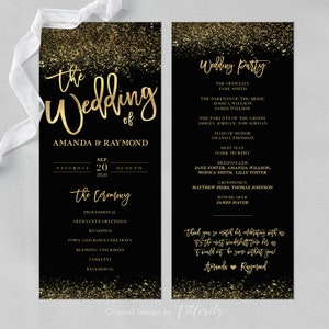 Gold Wedding Invitation Template Bundle, RSVP, Menu (Digital Download) image 5