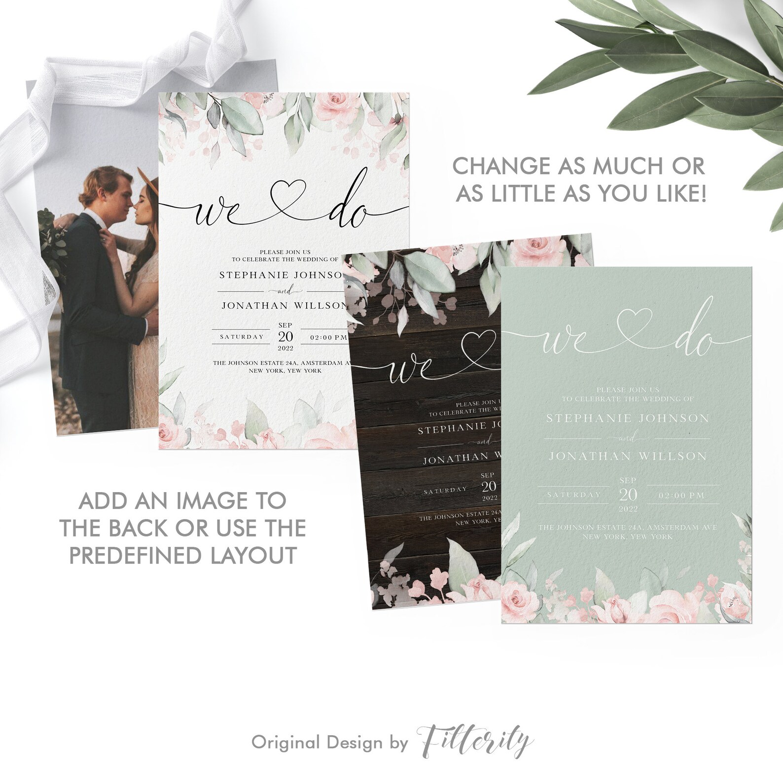 Printable Wedding Invitation Set Template Download, Wedding Invitations ...
