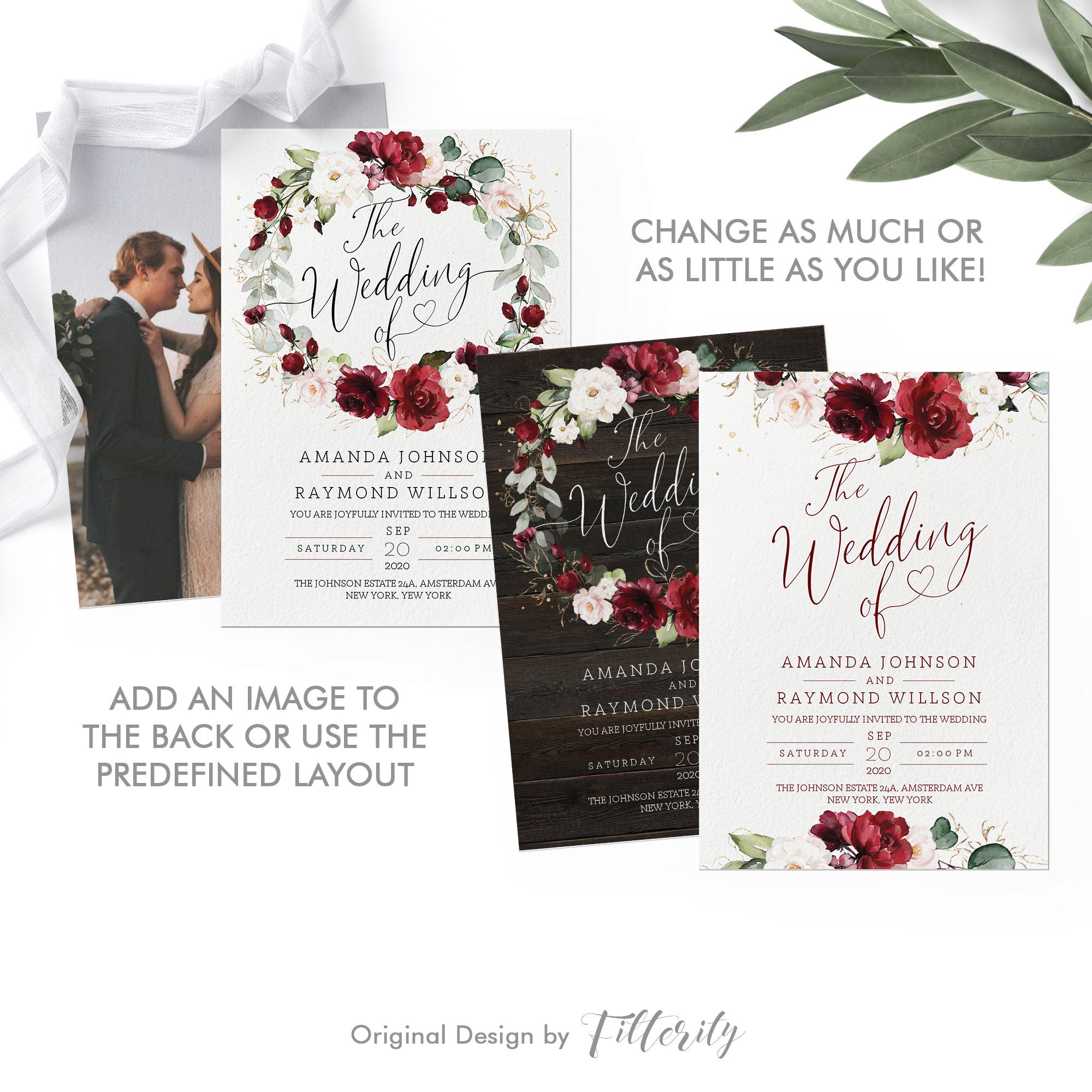 Printable Wedding Invitation Set Template Download Wedding | Etsy