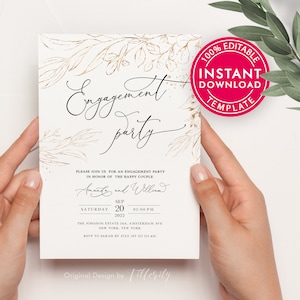 Invitaciones de compromiso, invitaciones de compromiso, invitaciones de compromiso imprimibles, plantilla de invitación de compromiso, descarga instantánea de invitación