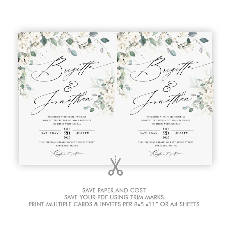 Printable Wedding Invitation Set Template Download Wedding | Etsy