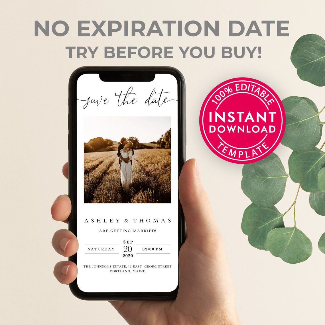 Save the Date Digital Electronic Save the Date Template Save Etsy