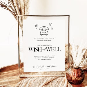 Audio Guestbook Sign, Telephone Guestbook Sign Template, Modern Minimalist Wedding Sign, Phone Message Guest Book, Leave A Message Sign