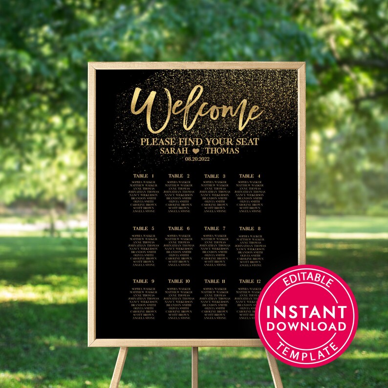 Wedding Seating Chart Board Seating Plan Wedding Seating Chart Template Custom Table Seating Chart Printable Wedding Seating Chart Sign Invitations Announcements Paper Party Supplies Sultraline Id