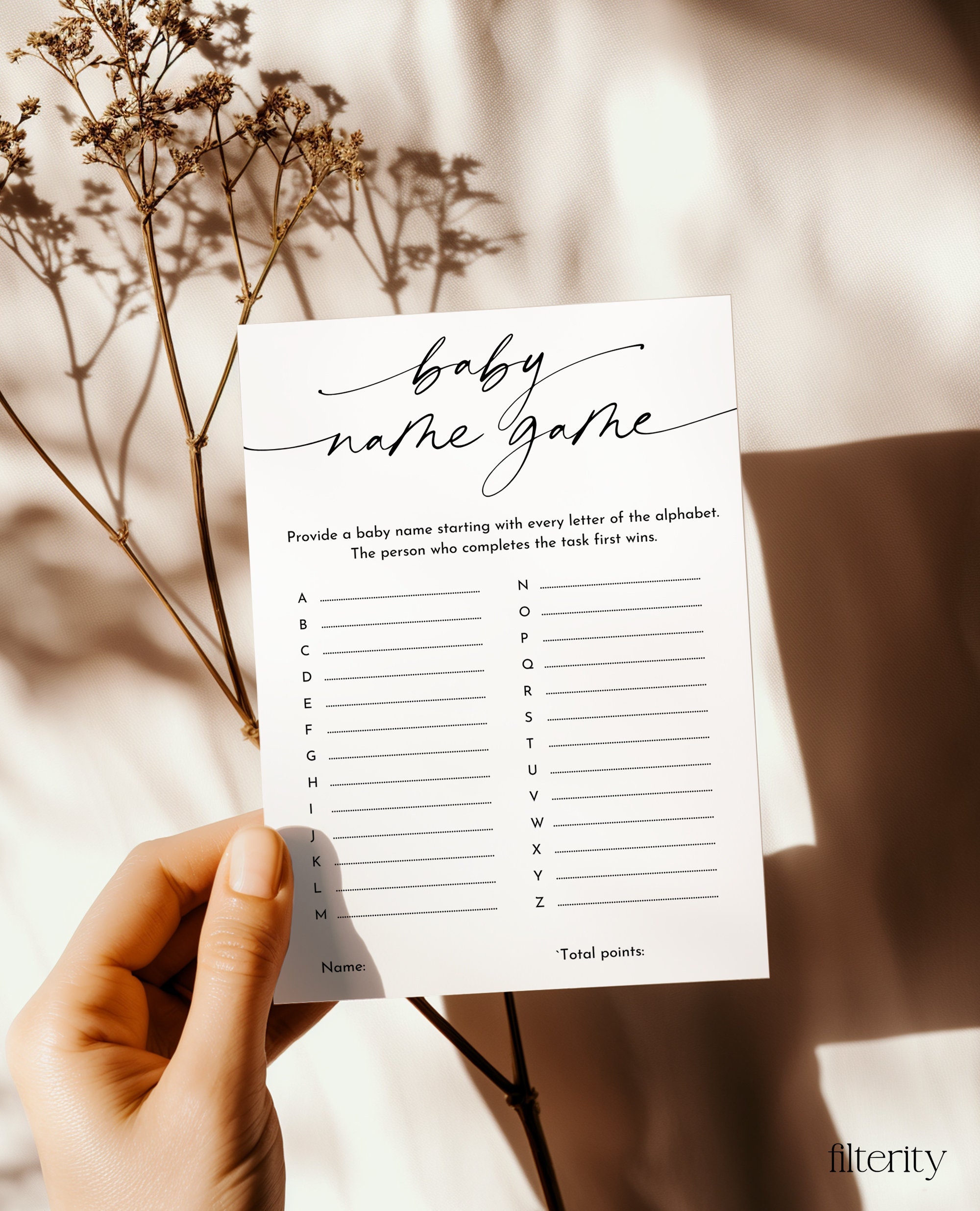 Baby Name Game - Printable Baby Shower Games, Baby Name Guessing Game ...