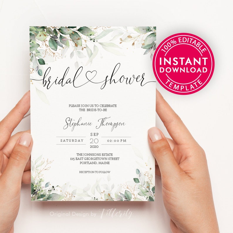 Bridal Shower Invitation, Bridal Shower Invites, Printable Bridal Shower Invitation, Boho Bridal Shower Invitation Template Instant Download 