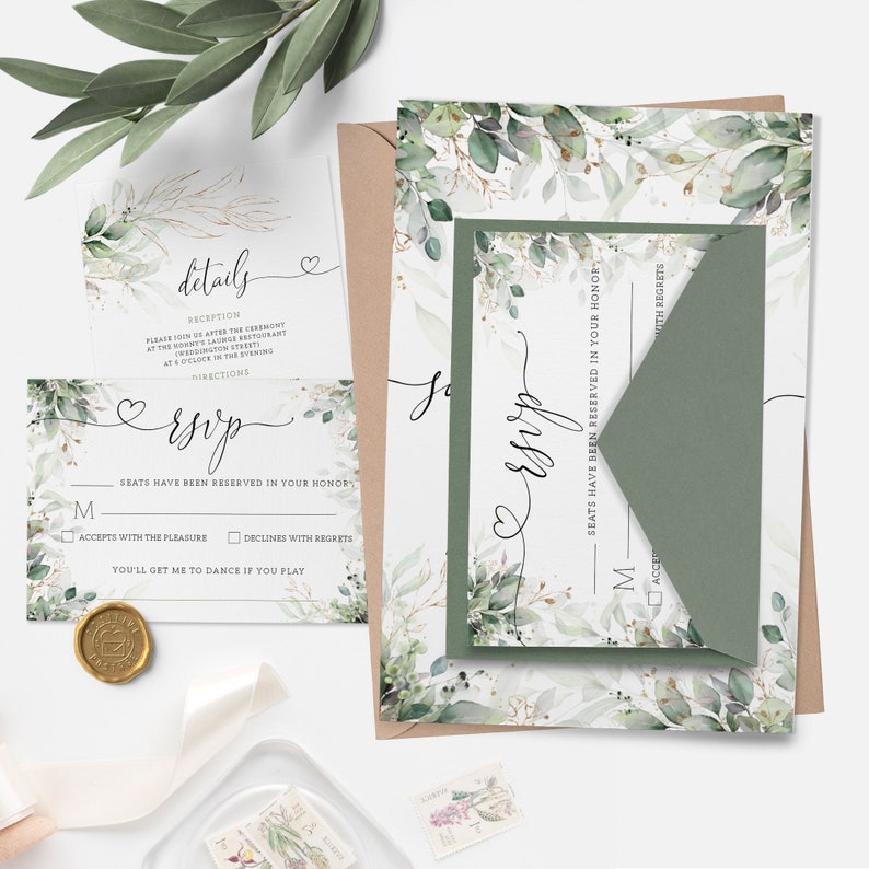Printable Wedding Invitation Set Template Download Wedding - Etsy
