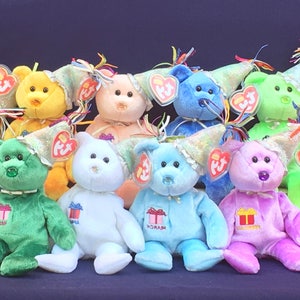 TY Beanie Babies, Birthday Beanies Collection - Set of 12